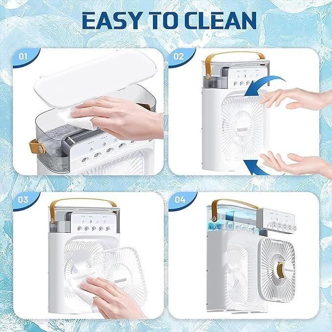 CoolerMist™️ 4-in-1 Mini Air Cooler Fan | Portable USB AC, Humidifier & Night Light