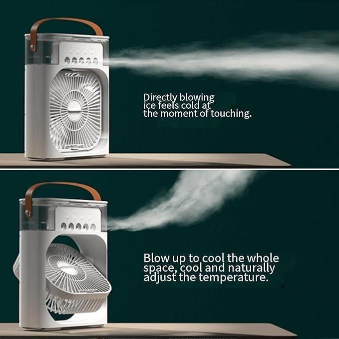 CoolerMist™️ 4-in-1 Mini Air Cooler Fan | Portable USB AC, Humidifier & Night Light