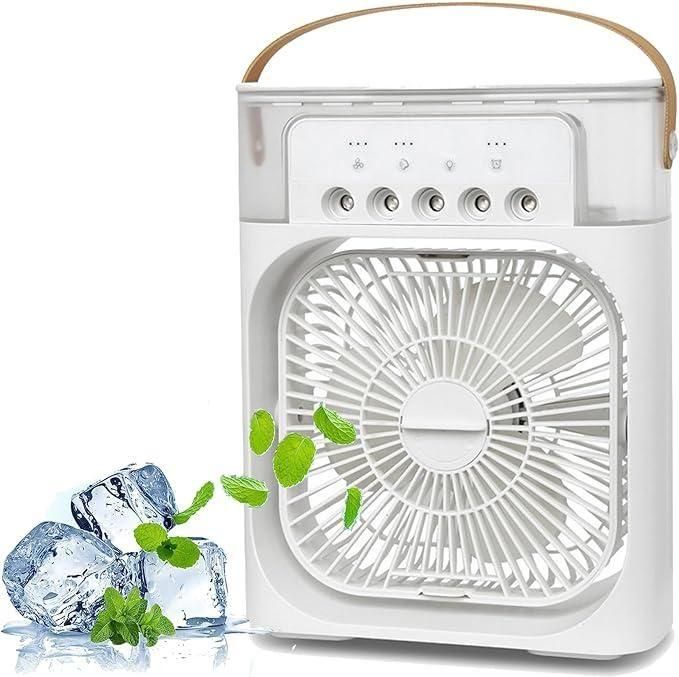 CoolerMist™️ 4-in-1 Mini Air Cooler Fan | Portable USB AC, Humidifier & Night Light