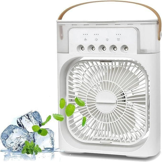 CoolerMist™️ 4-in-1 Mini Air Cooler Fan | Portable USB AC, Humidifier & Night Light