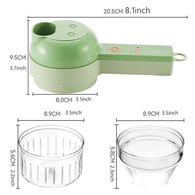 Multifunctional 4-in-1 Electric Vegetable Chopper & Slicer – Portable & Rechargeable