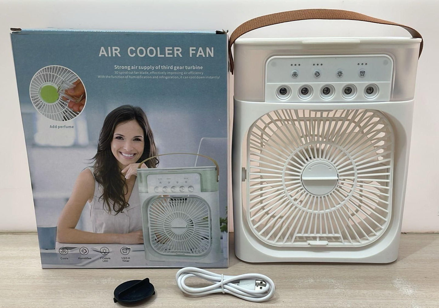 CoolerMist™️ 4-in-1 Mini Air Cooler Fan | Portable USB AC, Humidifier & Night Light